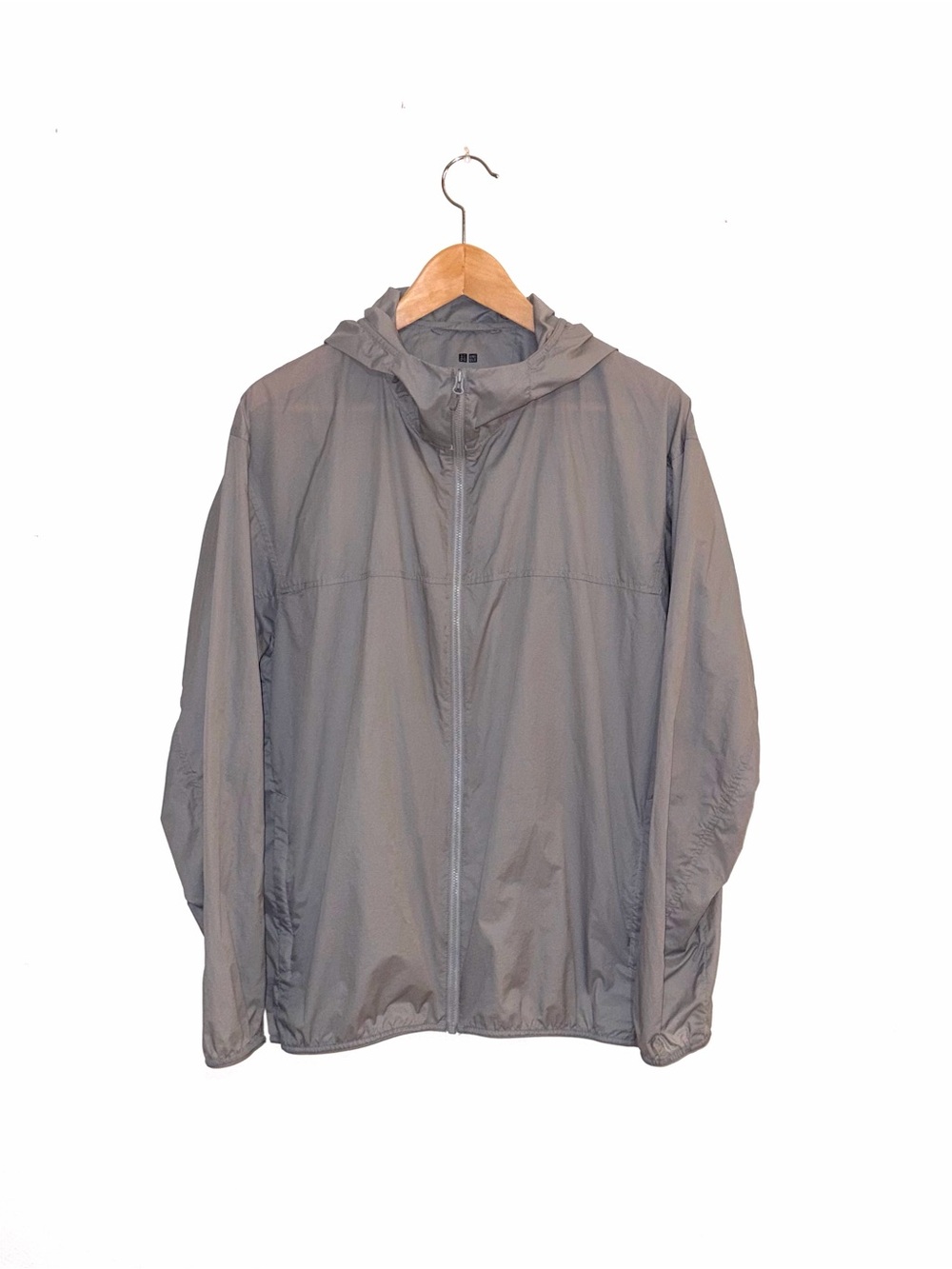 Uniqlo Lightweight Grey Hooded Windbreaker Jacket